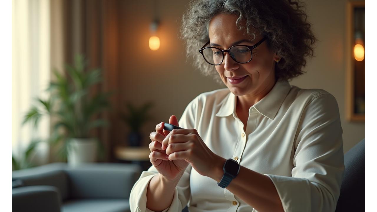 Phoenix Bloom expert holding a digital health device, symbolizing trusted wellness product selection.