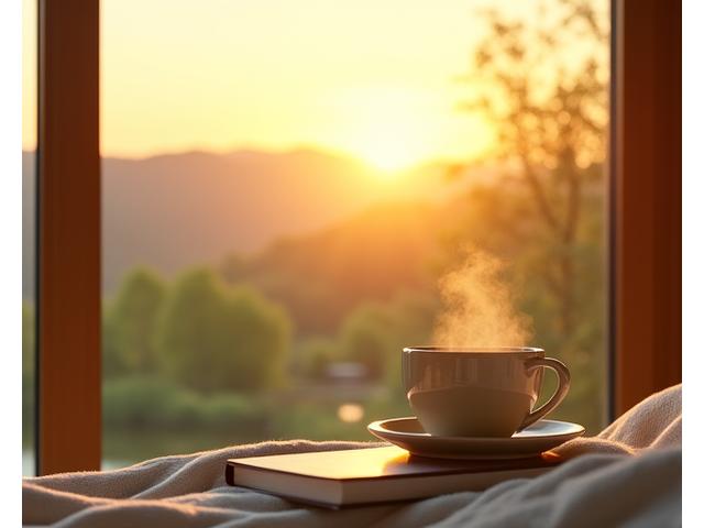 Sunrise over mountains, depicting revitalized morning routine