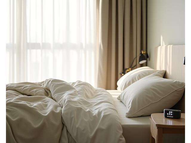 Peaceful bedroom setting, illustrating ideal sleep hygiene