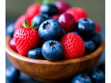 Close-up of vibrant mixed berries, symbolizing anti-aging foods