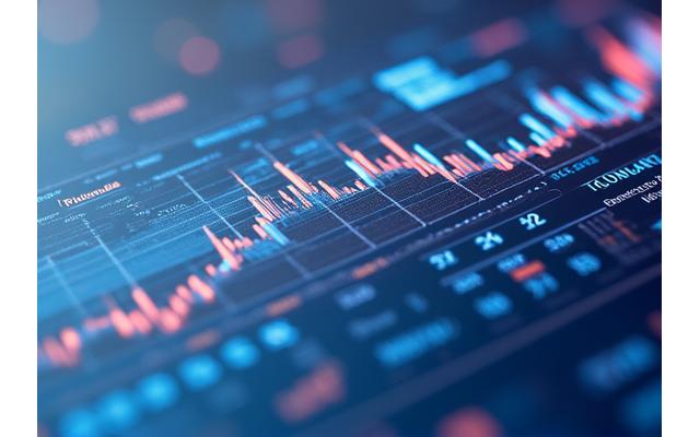 Abstract dashboard showing data points flowing and being organized