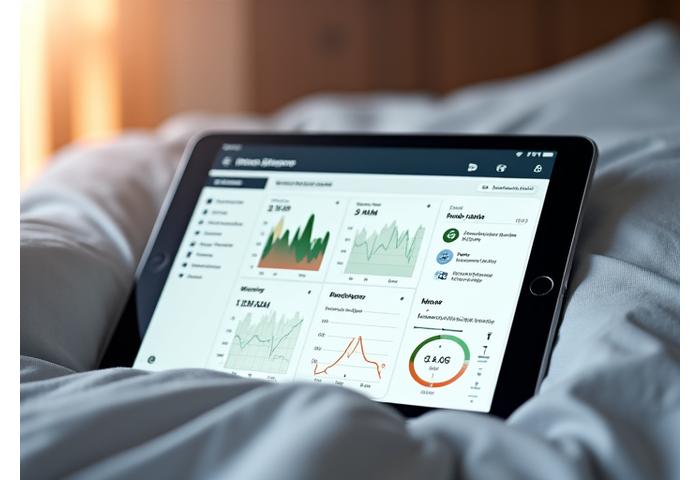Phoenix Bloom sleep tracking dashboard displaying detailed sleep stages, HRV data, and environmental factors from various integrated devices like Oura Ring and Apple Watch