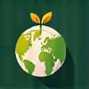 A globe icon with a small heart on it, representing community impact.